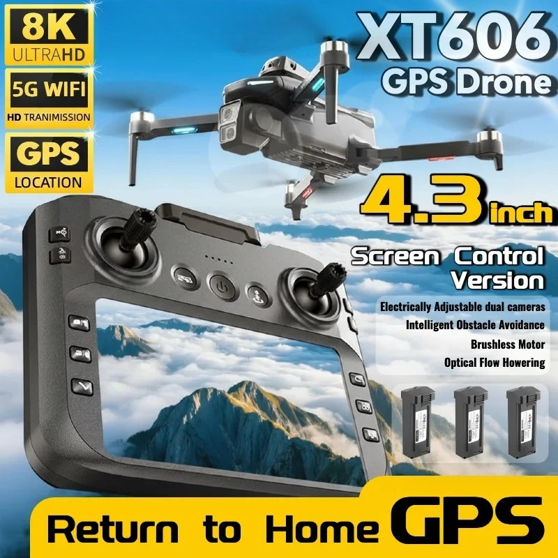 Drone Gps Mount - Dron XT606 MAX con GPS, Pantalla