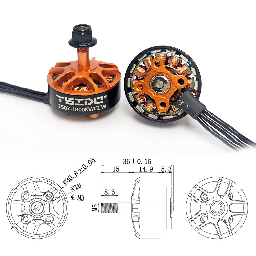 YSIDO 2507 1800KV 3-6S Motor s - Drone Power Distribution Board reseña y precio